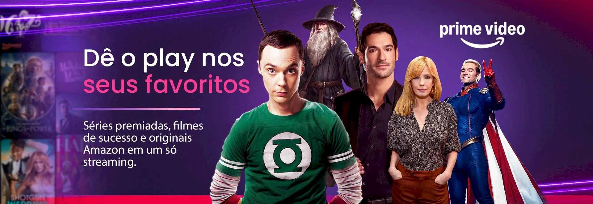 Dê o play nos seus favoritos. Séries premiadas, filmes de sucesso e originais Amazon em um só streaming.